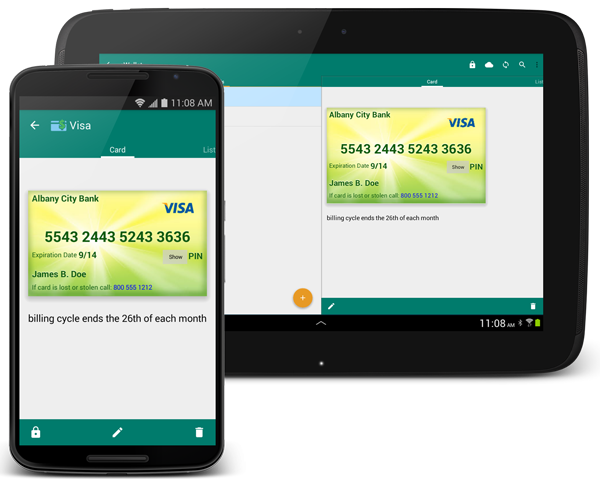 eWallet for Android screenshot