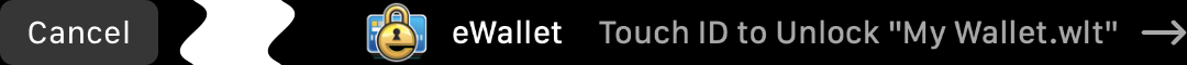 Mac Touch Bar showing Touch ID prompt